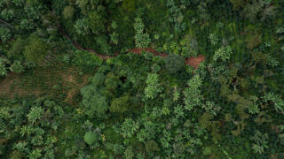 Dronefoto av høylandet i Guatemala